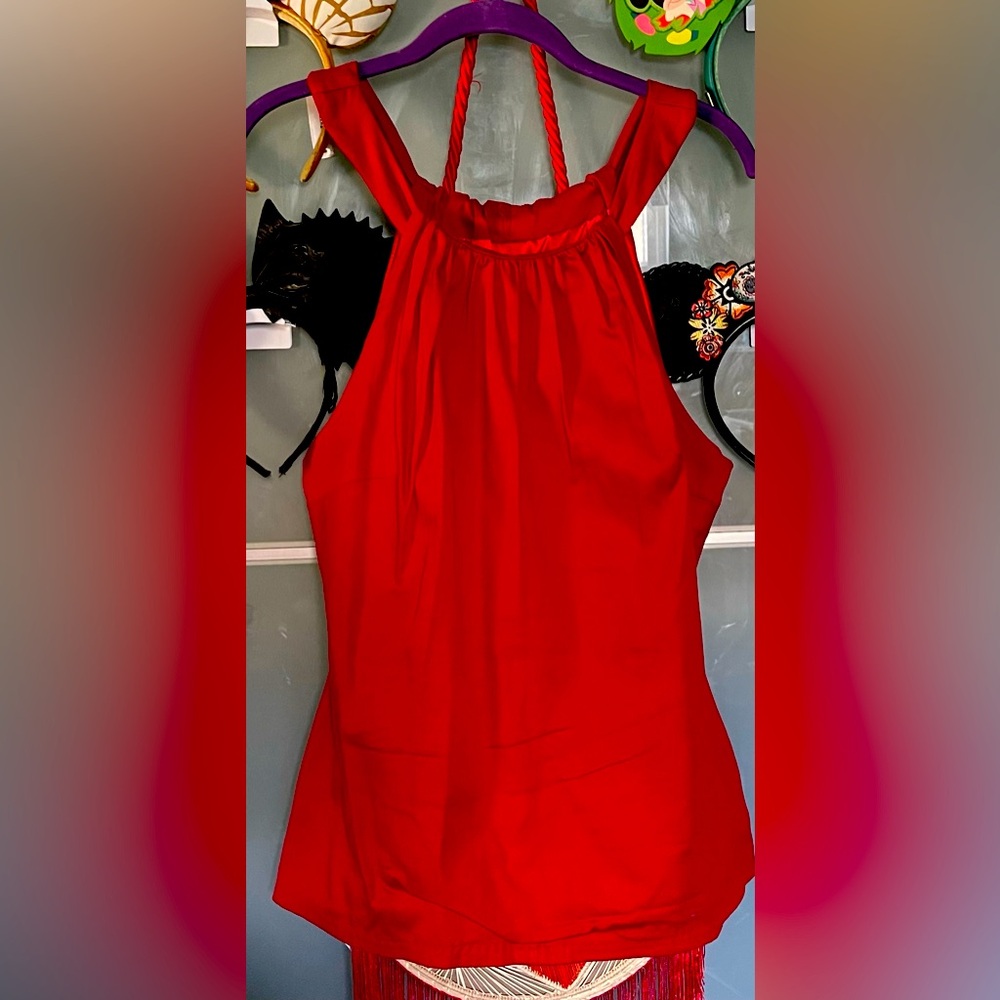 Red Pinup couture Harley top